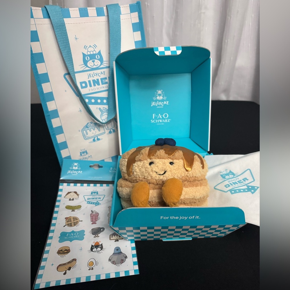 Official NYC JellyCat Diner Fran Pancakes Set NWT